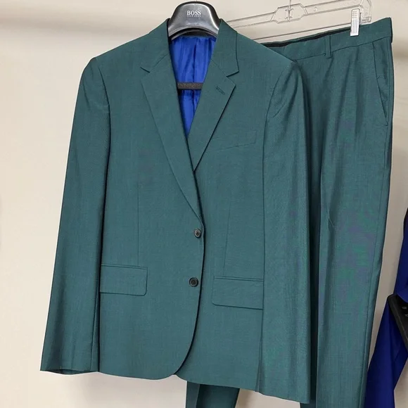 Paul Smith SOHO Fit Teal Green Two-Piece Wool Suit Jacket & Trousers - Picture 1 of 4